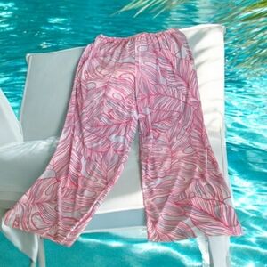 Beach pant by Stella Parker beach pants sheer pink white blue XL NWOT pr…